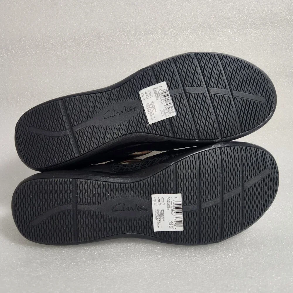 Clarks Appley Animal Print Strap Mary Jane Black Leather Size US 9 M NWT - Picture 13 of 16